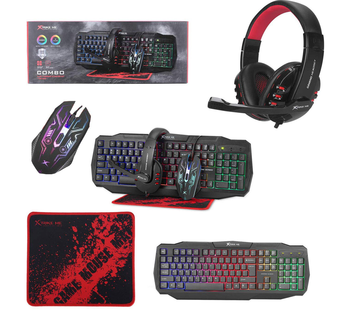 Gaming Xtrike Me CM-406 Keyboard, Mouse, Headset and Ma