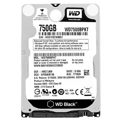 WD Disque dur WD7500BPKT 2.5" 750Go 7200 RPM