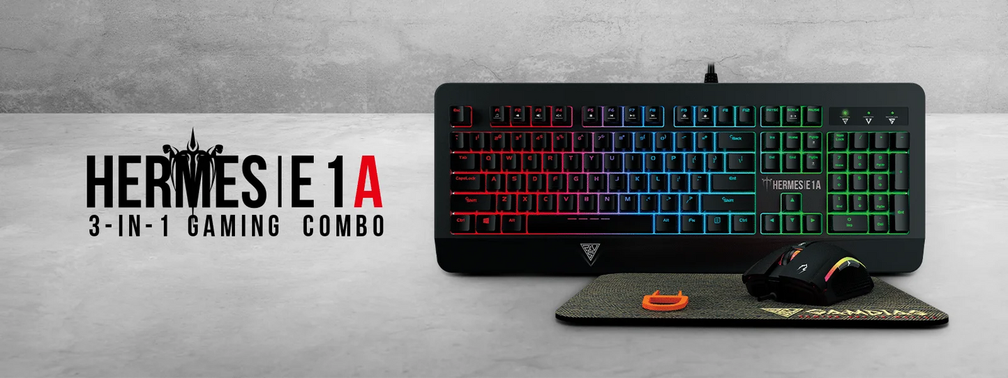 GAMDIAS Hermes E1A Mechanical Gaming Keyboard, Optical Mouse & Mat